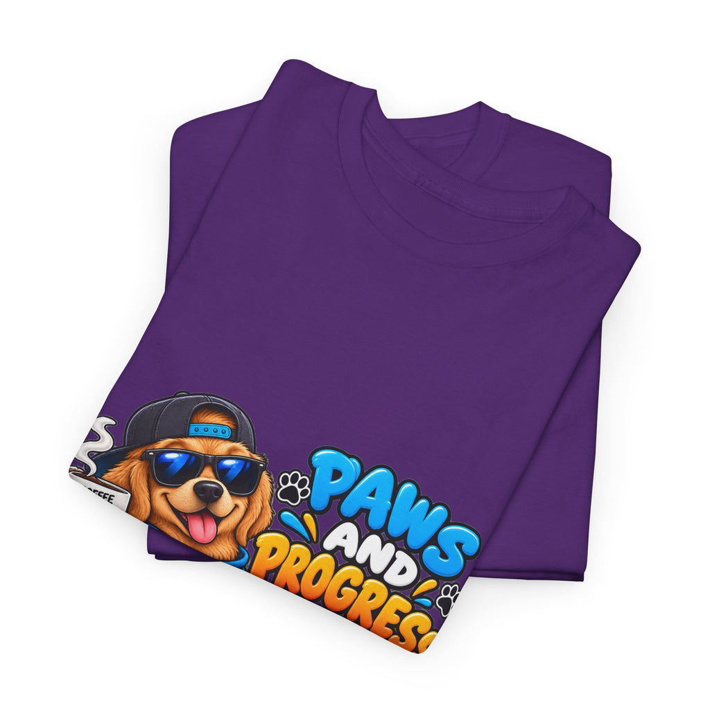 Paws and Progress Tee — Cute Studying Dog Graphic T-Shirt