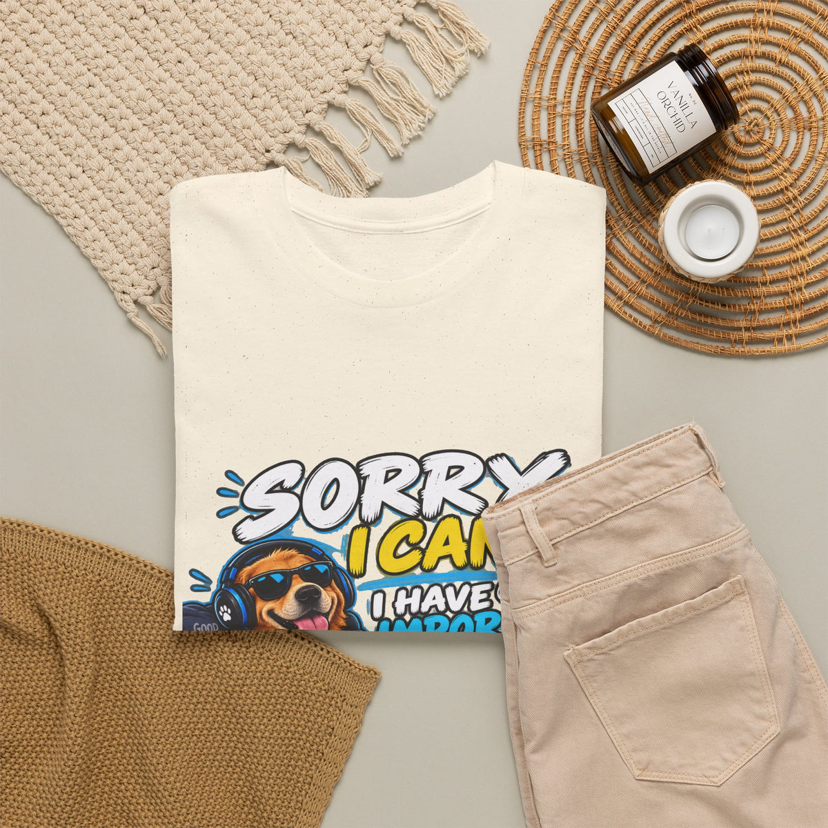 Gaming Dog T‑Shirt — "Sorry I Can’t, I Have Important Gaming Shirtstuff" Funny Gamer Tee