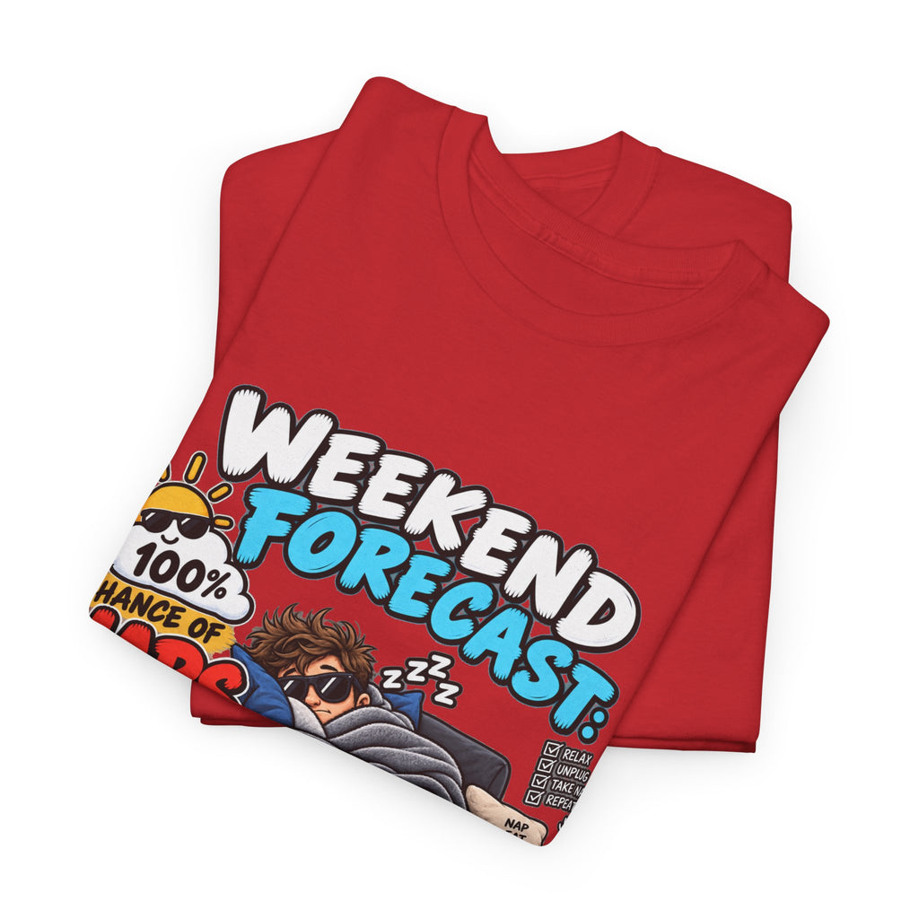 Weekend Forecast: 100% Naps T-Shirt — Funny Sleepy Weekend Tee