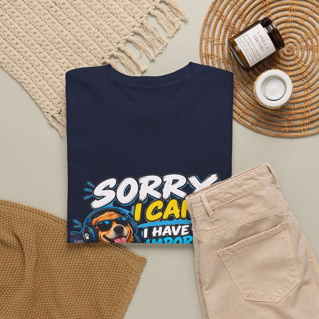 Gaming Dog T‑Shirt — "Sorry I Can’t, I Have Important Gaming Shirtstuff" Funny Gamer Tee
