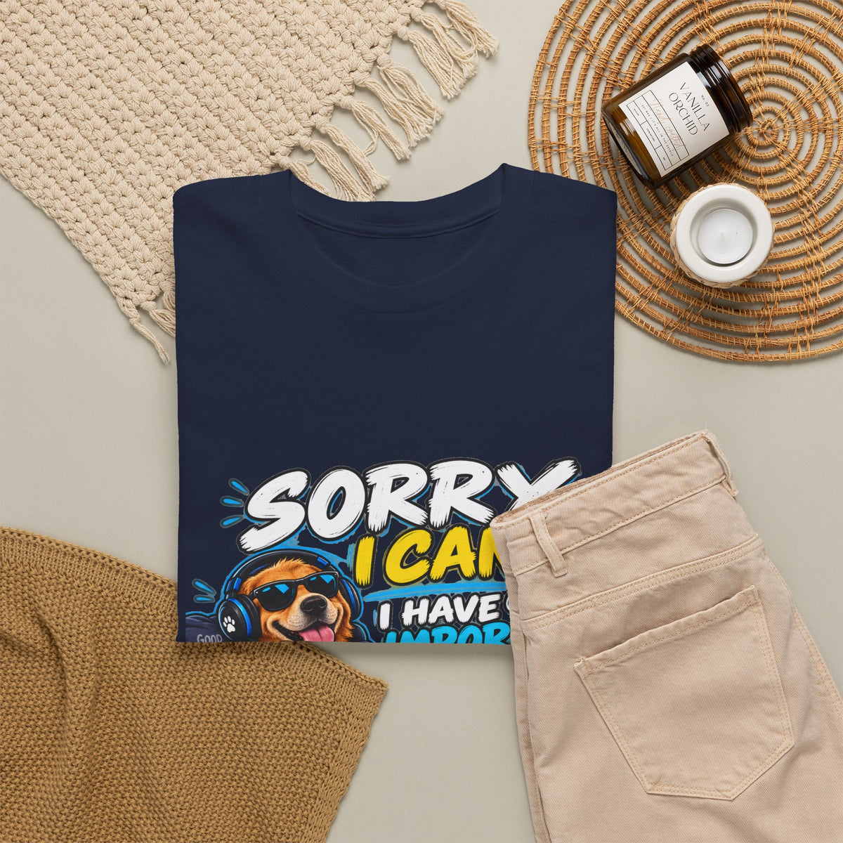 Gaming Dog T‑Shirt — "Sorry I Can’t, I Have Important Gaming Shirtstuff" Funny Gamer Tee