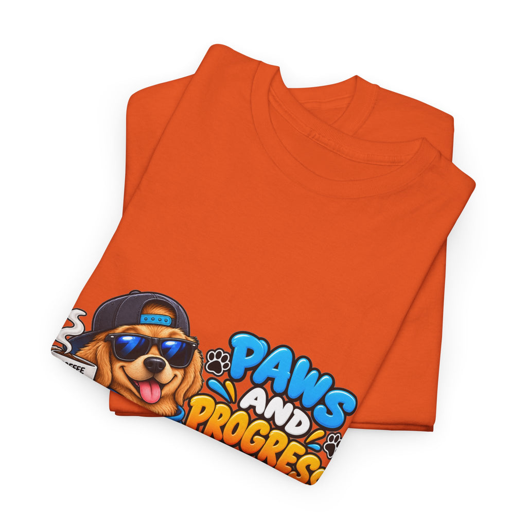 Paws and Progress Tee — Cute Studying Dog Graphic T-Shirt