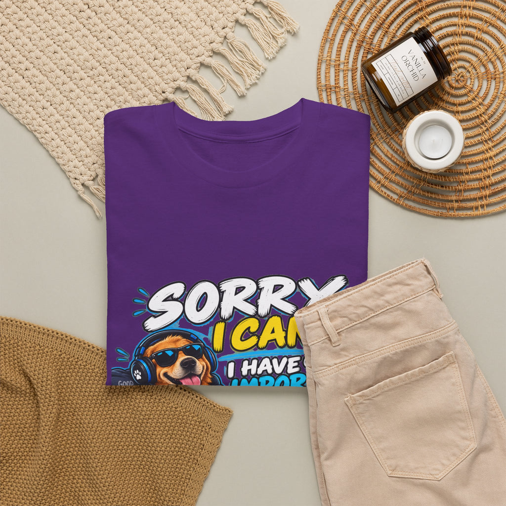 Gaming Dog T‑Shirt — "Sorry I Can’t, I Have Important Gaming Shirtstuff" Funny Gamer Tee