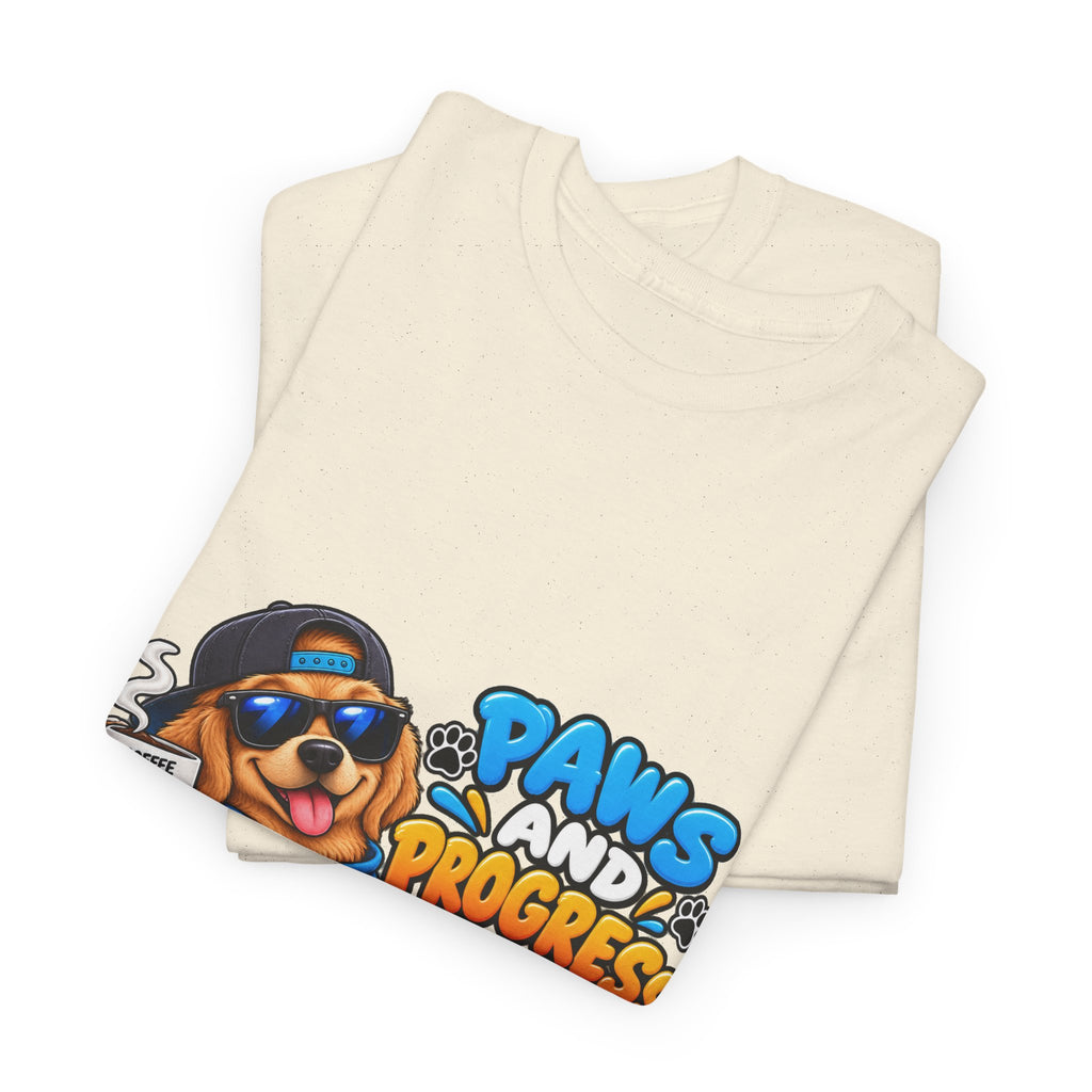Paws and Progress Tee — Cute Studying Dog Graphic T-Shirt