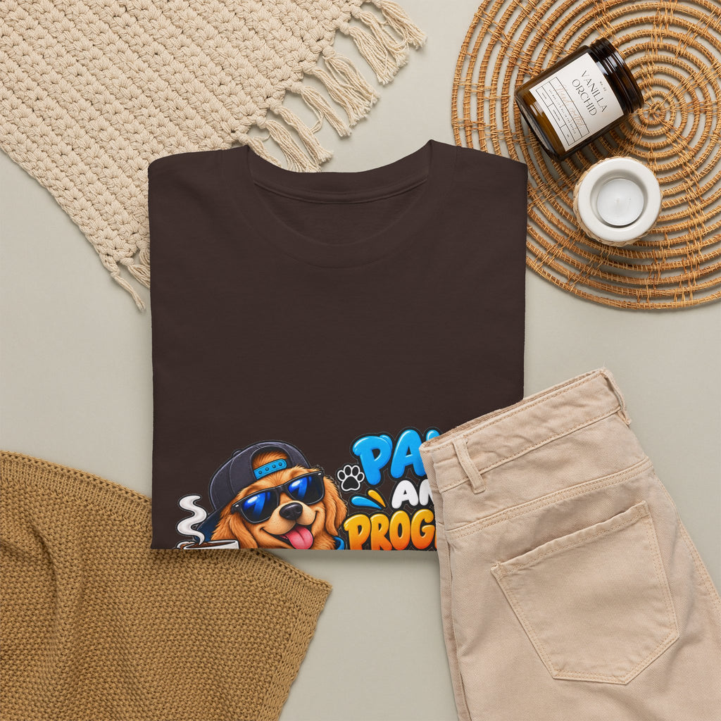 Paws and Progress Tee — Cute Studying Dog Graphic T-Shirt