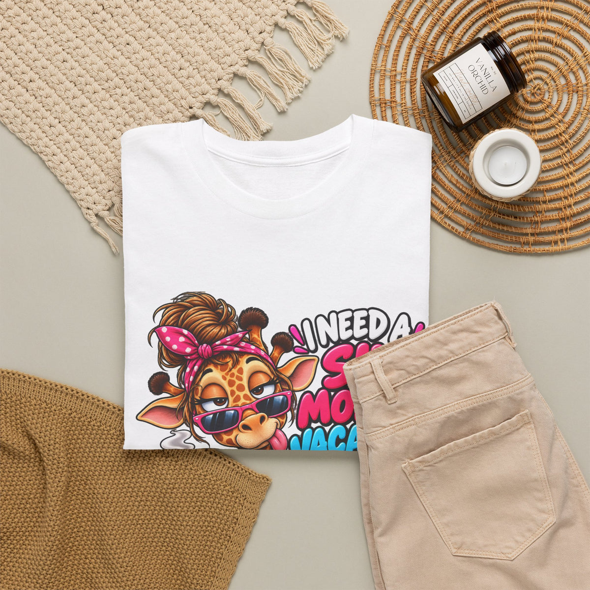 Giraffe 'I Need a Six Month Vacation Twice a Year' Graphic Tee