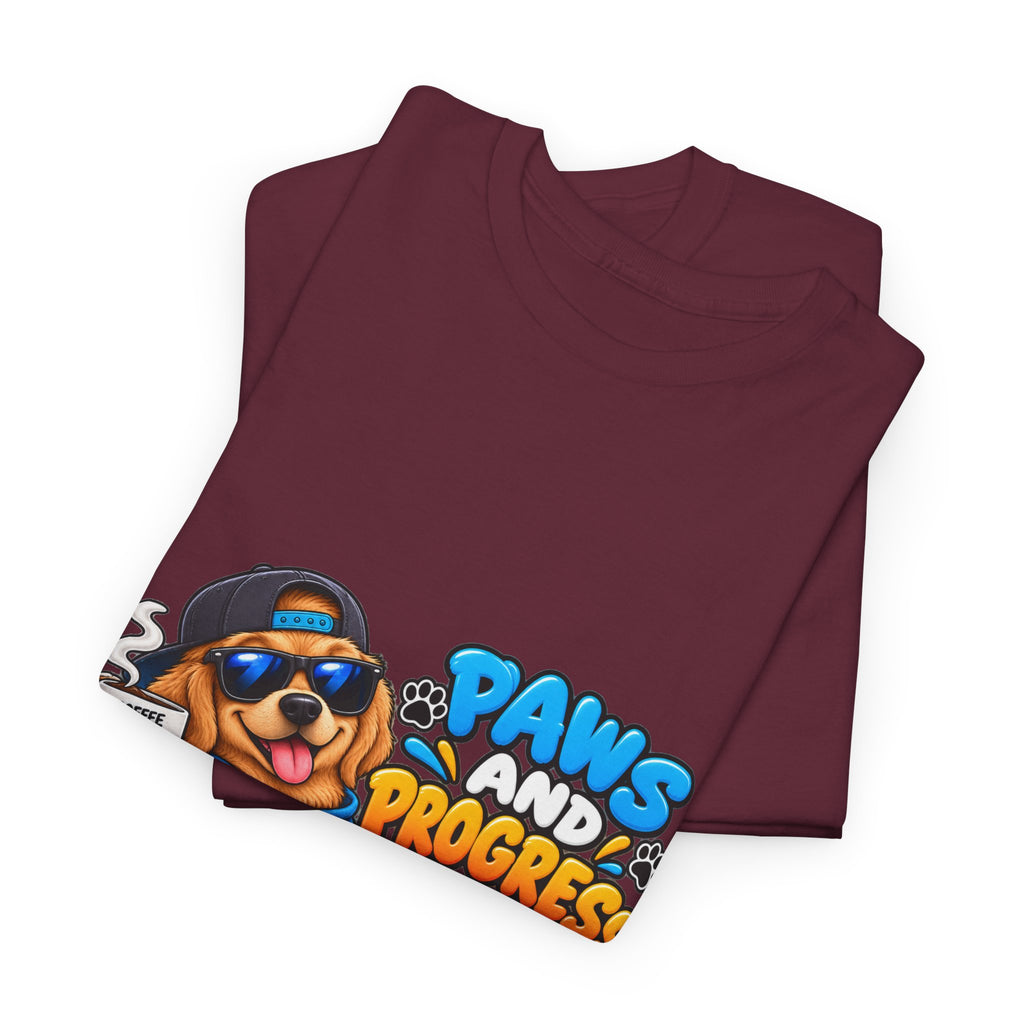 Paws and Progress Tee — Cute Studying Dog Graphic T-Shirt